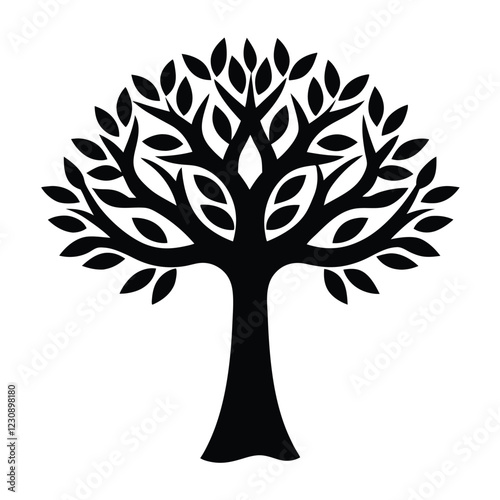 Silhouette of A simple tree vector illustration