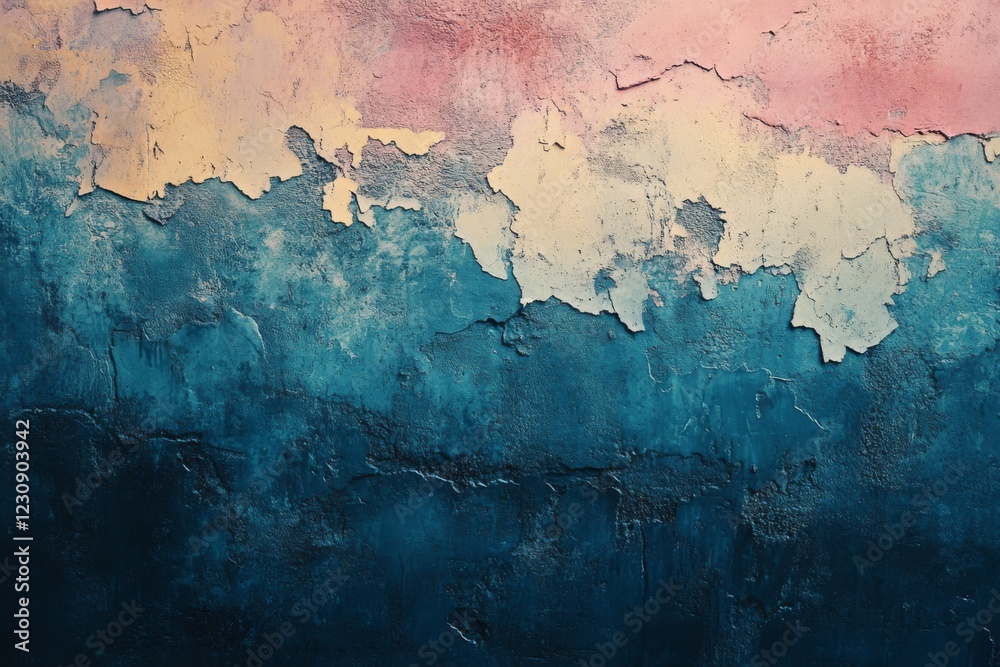 Obraz premium Abstract watercolor painting with blue and pink tones