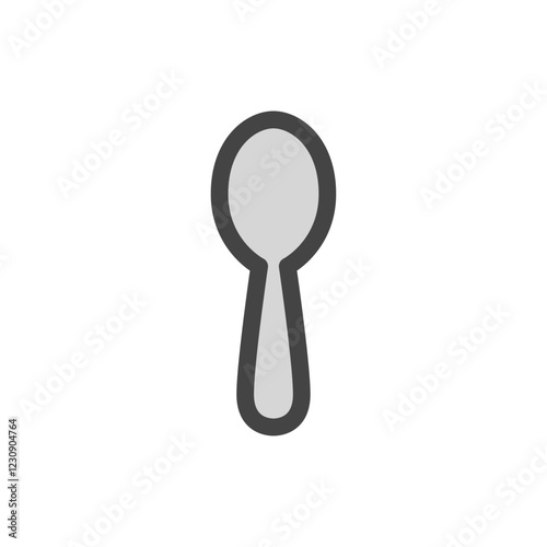 カラー日用品家電関連の単品アイコン　スプーン