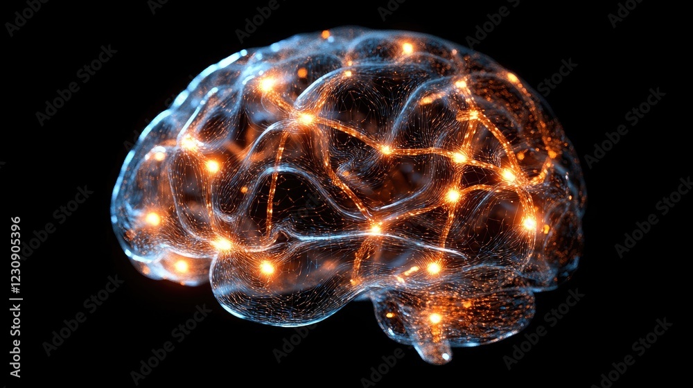 A conceptual image of a D brain with glowing nodes and connections, representing the generation and exchange of innovative ideas and complex concepts. A conceptual image of a D brain with glowing nodes and connections, representing the generation and exchange of innovative ideas and complex concepts.