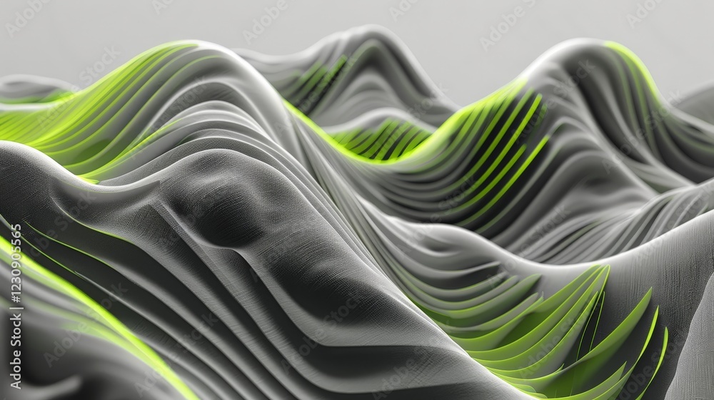 Abstract Gray and Lime Green Wave Pattern Abstract Gray and Lime Green Wave Pattern