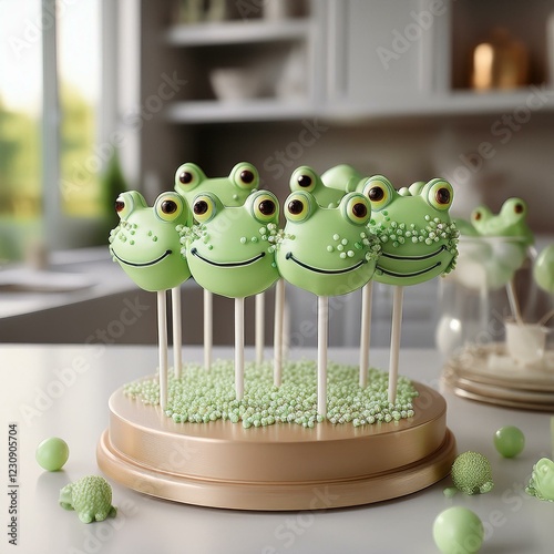 Cakepops in Form eines Frosches photo