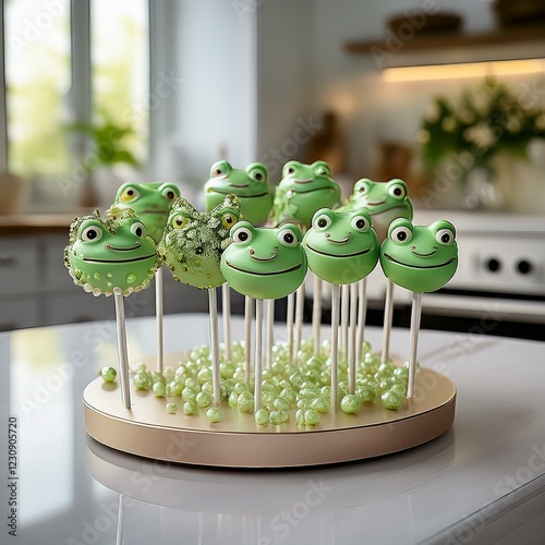 Cakepops in Form eines Frosches photo