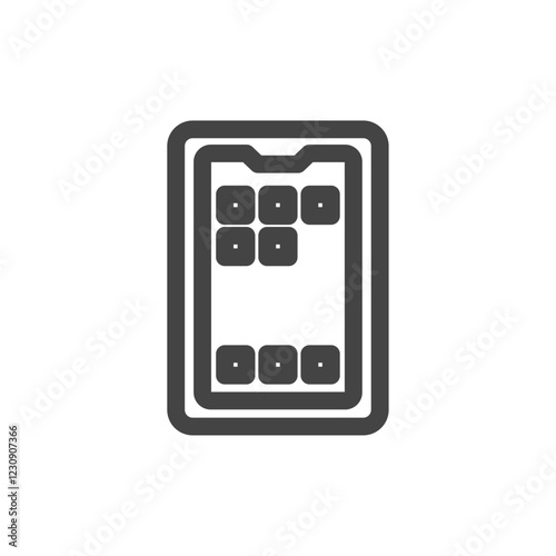 線画日用品家電関連の単品アイコン　スマートフォン