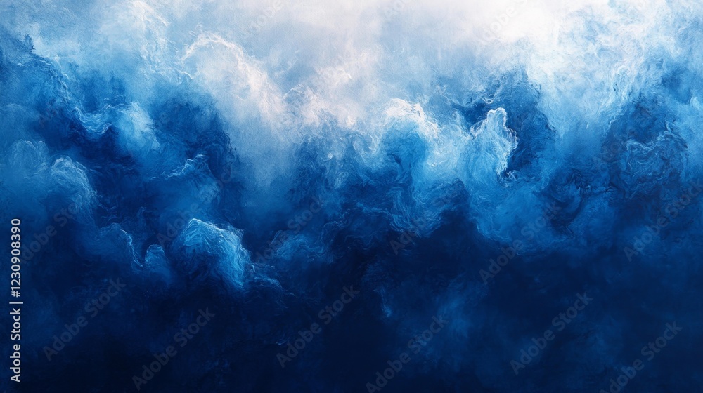 Fototapeta premium Atmospheric Abstract Painting with Blue Hues. Generative AI