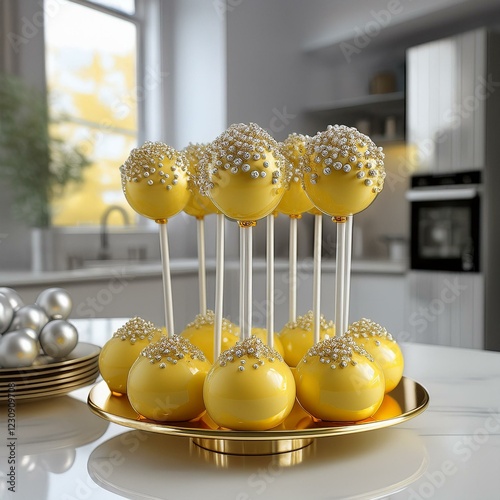 Gelbe Cakepops photo