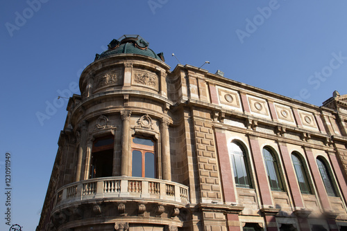 Beautiful historic buildings around the famous Zocalo at the downtown of Mexico City. photo