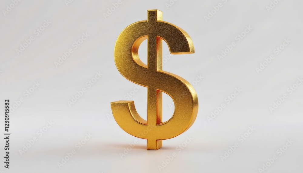 Obraz premium Golden Dollar Sign 3d Render Wealth Finance Symbol