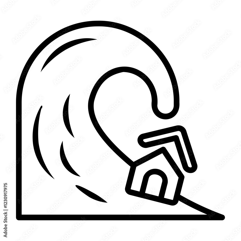 tsunami Line Icon tsunami Line Icon