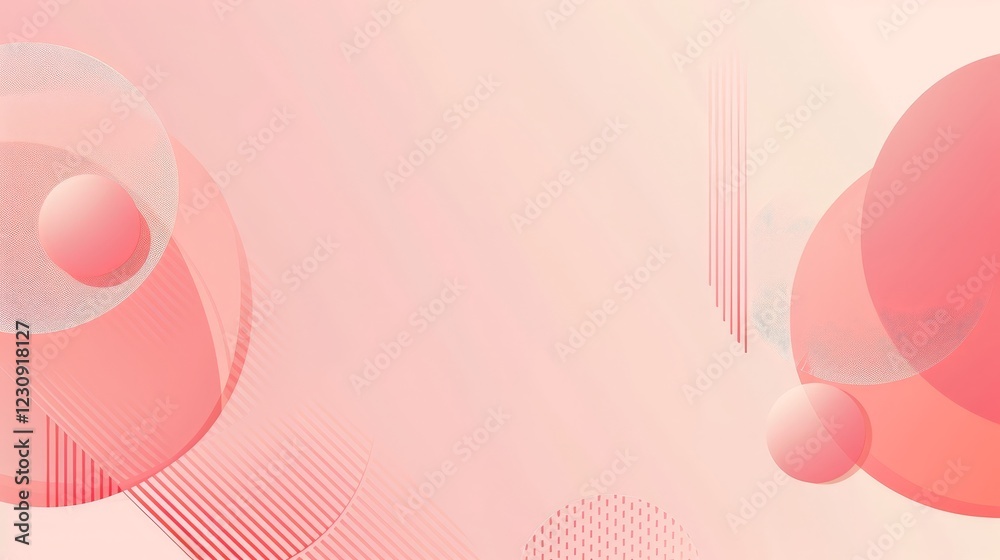 Abstract Pink and White Background with Geometric Shapes Abstract Pink and White Background with Geometric Shapes