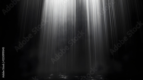 A Gentle Beam of Light Cascading Downward into Shadows
