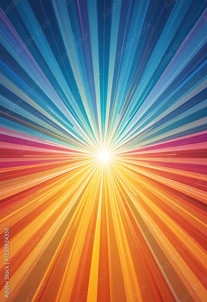 Abstract Colorful Radiating Sunburst Design Abstract Colorful Radiating Sunburst Design