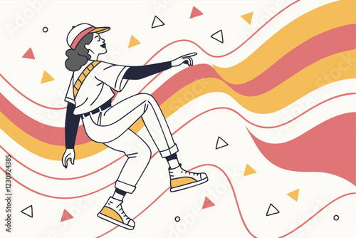 vector illustration of a dancing girl