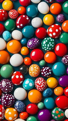 Colorful Candy Pebbles Easter Egg Sweets, Polka Dot Treats