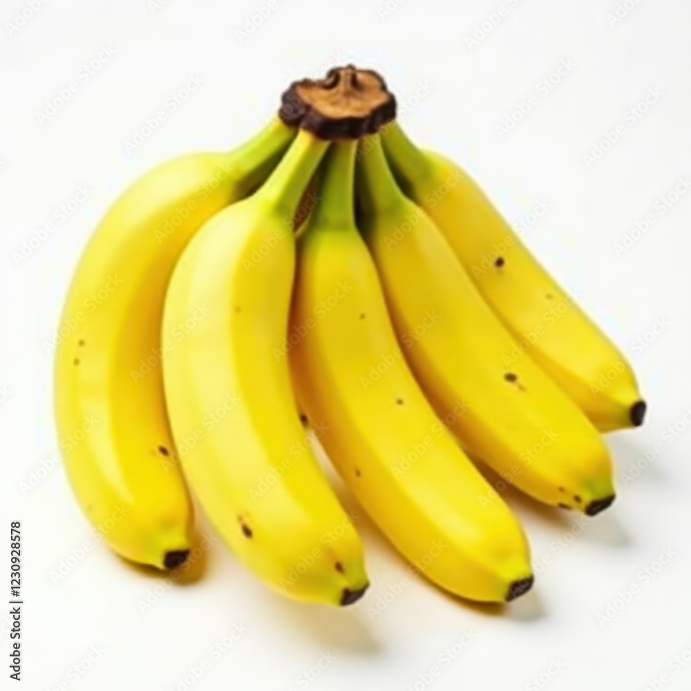A bunch of ripe yellow bananas, isolated on white , fruit, cluster A bunch of ripe yellow bananas, isolated on white , fruit, cluster