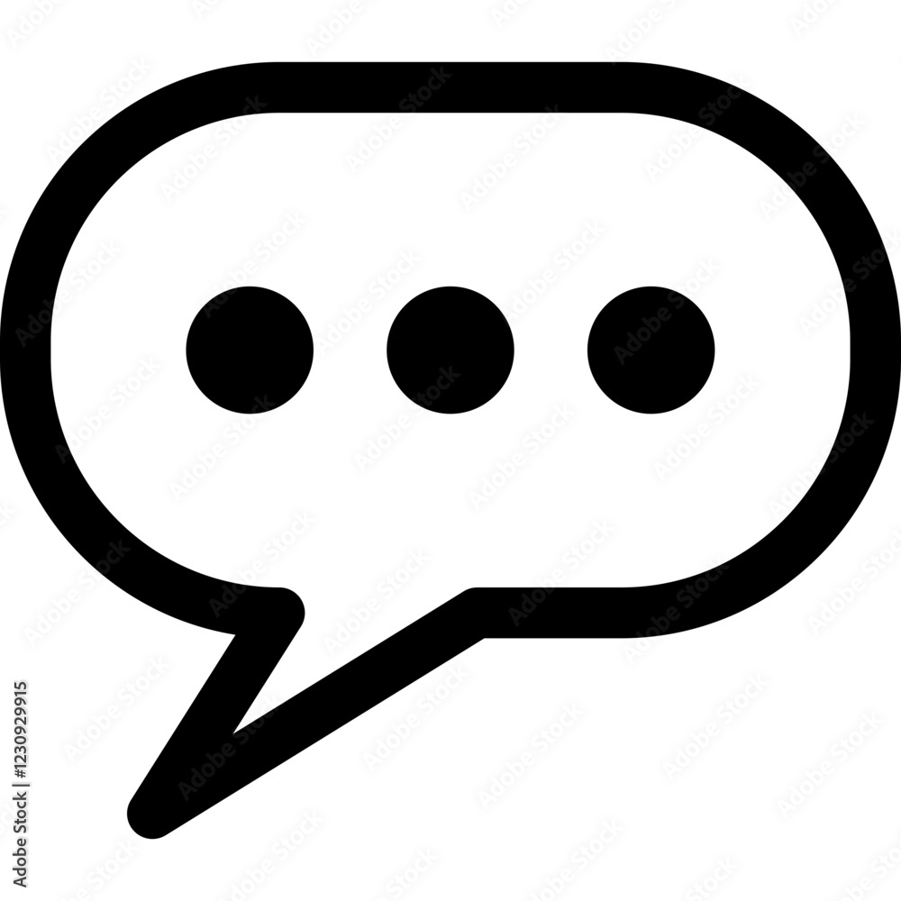 Speech bubble line icon, flat style vector illustration Speech bubble line icon, flat style vector illustration