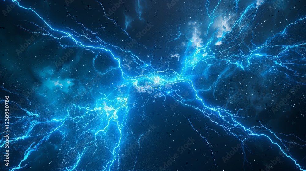 Fototapeta premium Abstract Blue Electric Discharge