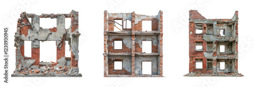 Wallpaper Mural Abandoned Building Ruins with Open Windows Torontodigital.ca