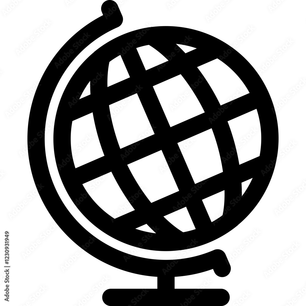 Globe line icon, flat style vector illustration Globe line icon, flat style vector illustration