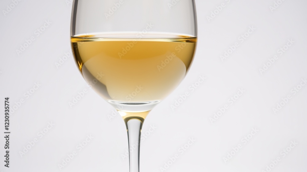 White Wine Glass - Isolated on Glass Background White Wine Glass - Isolated on Glass Background
