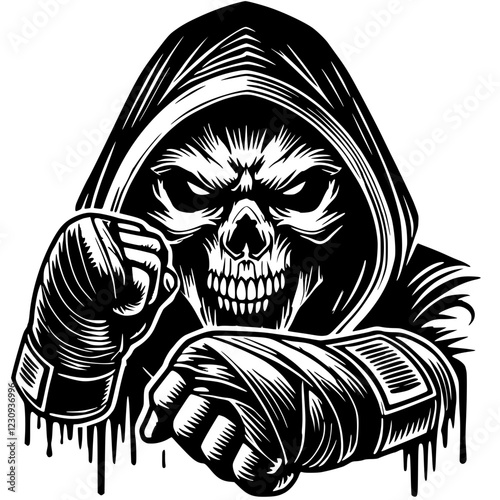 Skull boxer silhouette