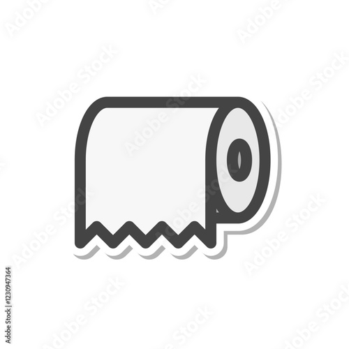 ステッカー日用品家電関連の単品アイコン　トイレットペーパー
