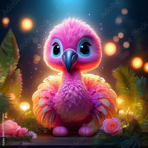 Niedlicher kleiner Flamingo