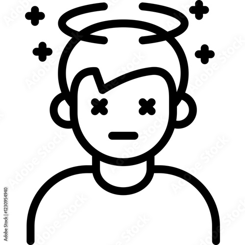 dizzy icon illustration design with outline