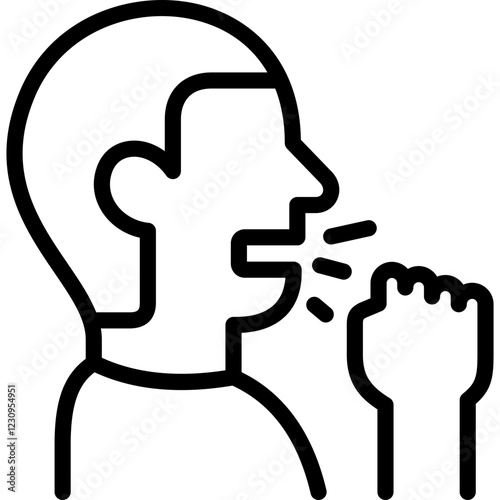 cough icon illustration design with outline