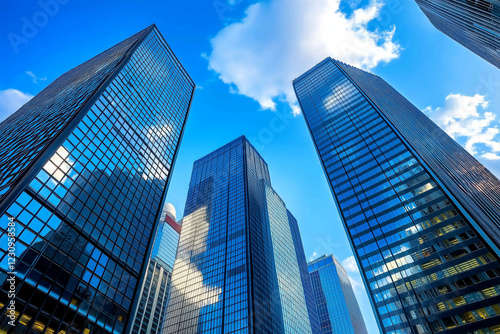 Wallpaper Mural ビル, オフィス, 摩天楼, 建築, グラス, 空, ビジネス, シティ, タワー, アーバン, まど, 建造, まど, 青, 背の高い, 外側, 高い, 雲, ビル, ダウンタウン, 法人の, 仕組み, うわべ, はがね Torontodigital.ca