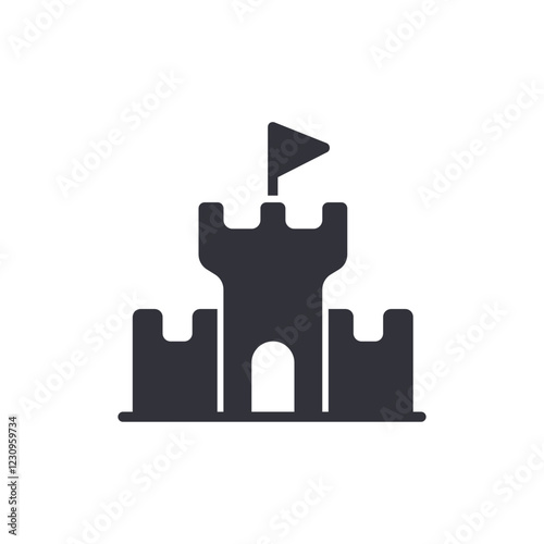 Castle playground solid icons, minimalist vector illustration ,simple transparent graphic element .Isolated on white background