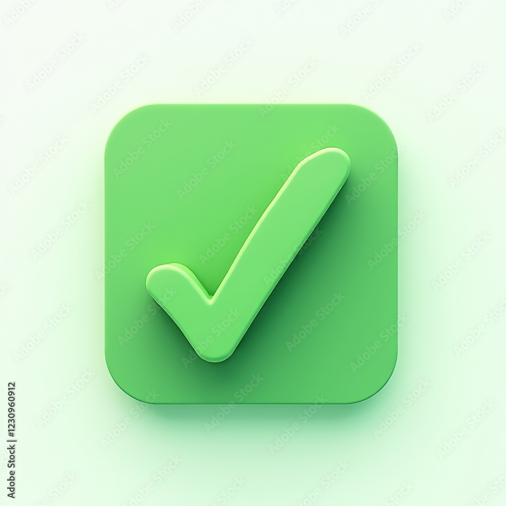 Green Checkmark in Box - UI Design Mockup for Android, Web, iOS Green Checkmark in Box - UI Design Mockup for Android, Web, iOS