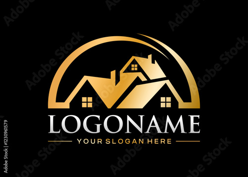 unique luxury real estate vector logo