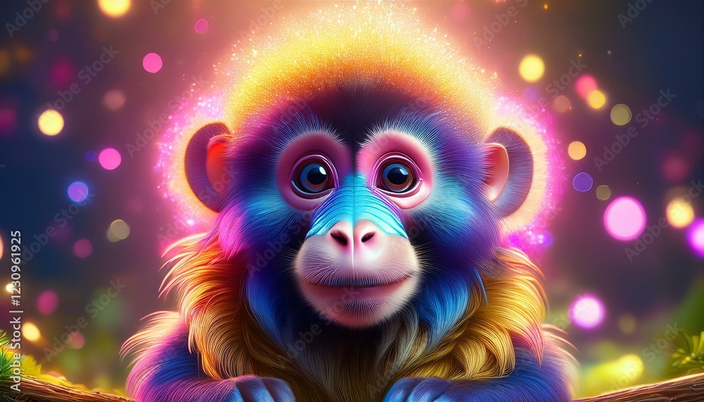 Obraz premium Niedliches Mandrill Äffchen