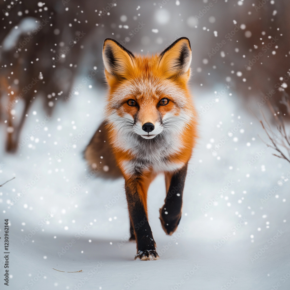 Fototapeta premium fox in the snow