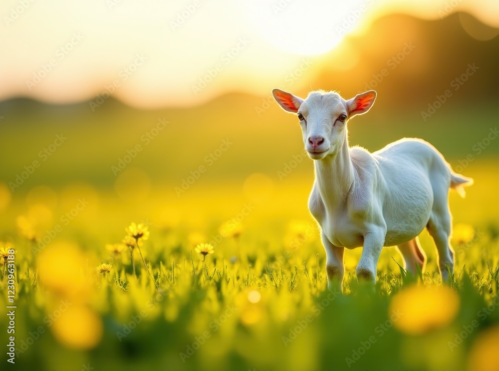 Capricious Goat: Sunlit Meadow Escape Capricious Goat: Sunlit Meadow Escape