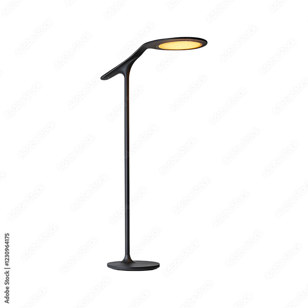Contemporary LED Floor Lamp with Adjustable Arm Isolated on Transparent Background Contemporary LED Floor Lamp with Adjustable Arm Isolated on Transparent Background