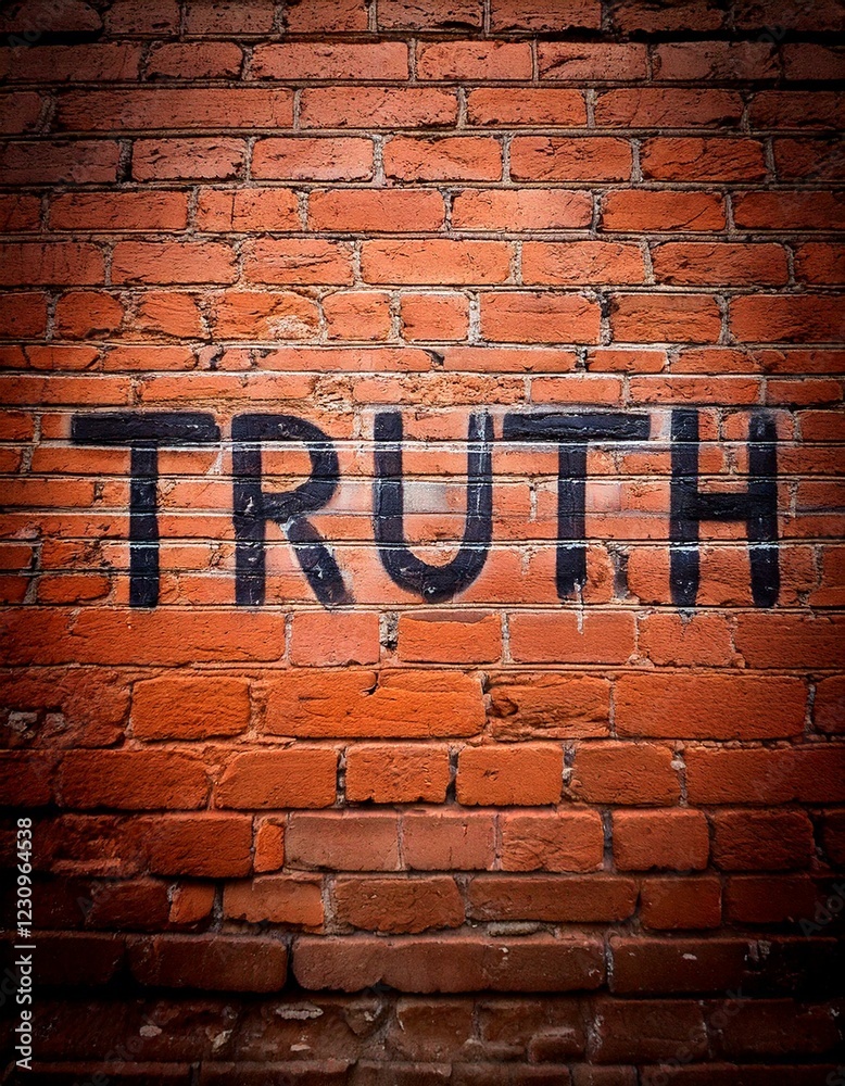 the word truth painted in grafitti urban art style on a brick wall the word truth painted in grafitti urban art style on a brick wall