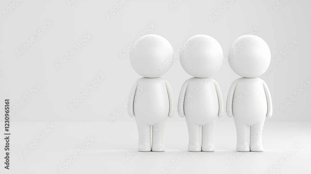 Minimalist White Figures A Symbol of Unity and Collaboration Minimalist White Figures A Symbol of Unity and Collaboration