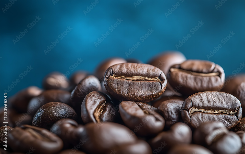 Close-up View of Coffee Beans Against a Red Background Close-up View of Coffee Beans Against a Red Background