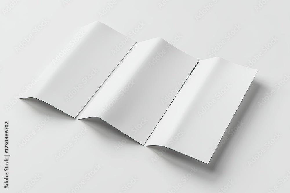 Blank Four Rollfold Letter Size Brochure 3D Render to Present Your Design Blank Four Rollfold Letter Size Brochure 3D Render to Present Your Design