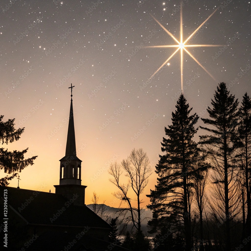 Fototapeta premium church at sunset