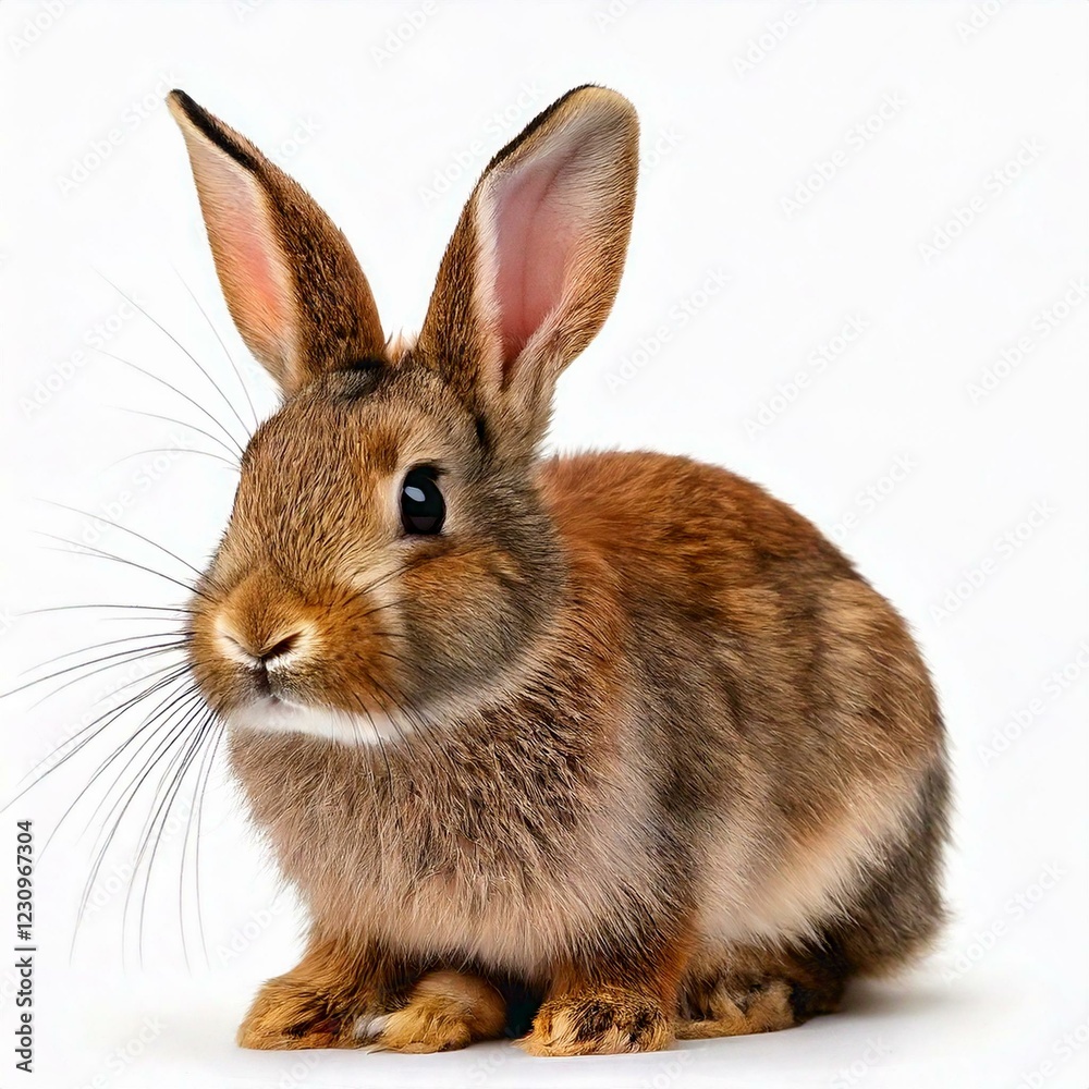 Obraz premium Bunny rabbit sitting in front of white background