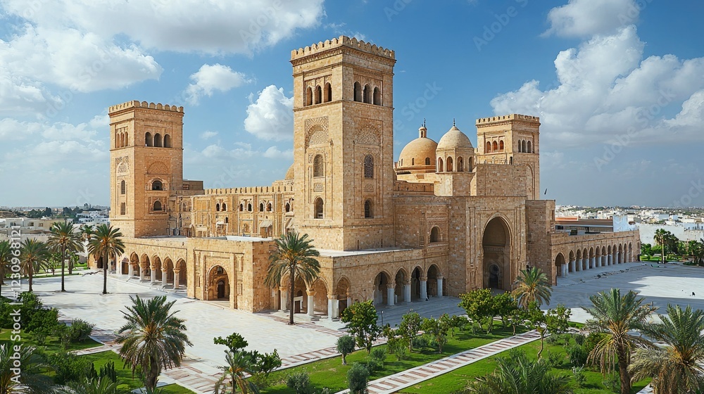 Fototapeta premium Great Mosque of Kairouan impressive architectural design
