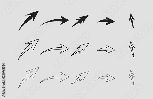 Set arrow icons. Different black arrows sign – stock vector arrow direction line vector set