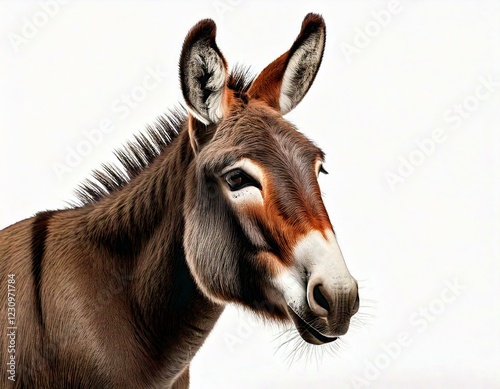 donkey in front of a white background