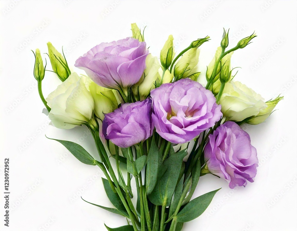 Fototapeta premium Eustoma in a white background