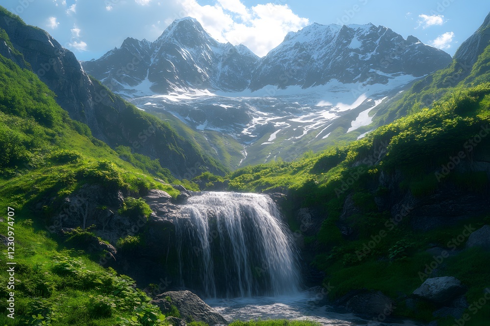 Fototapeta premium Breathtaking Photorealistic Mountain Landscapes