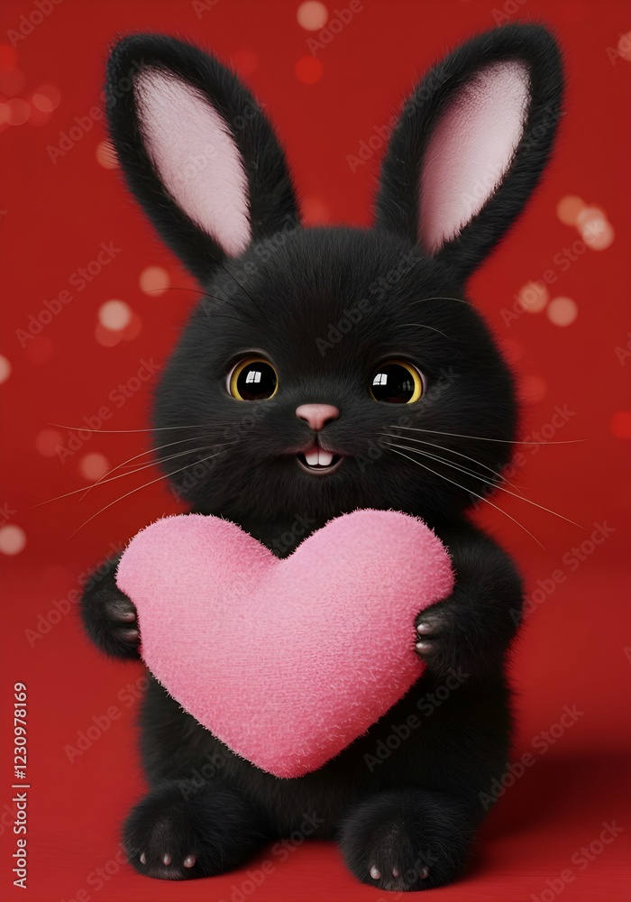 Fototapeta premium rabbit with heart