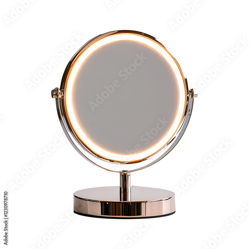 Elegant Vanity Mirror with LED Lighting Isolated on Transparent Background